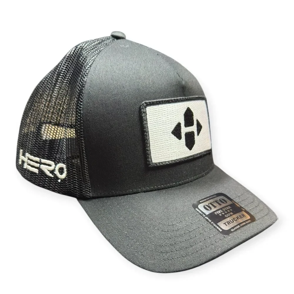 Hero Otto Black Snapback Adjustable Hat‎ Mesh Back Trucker Hat